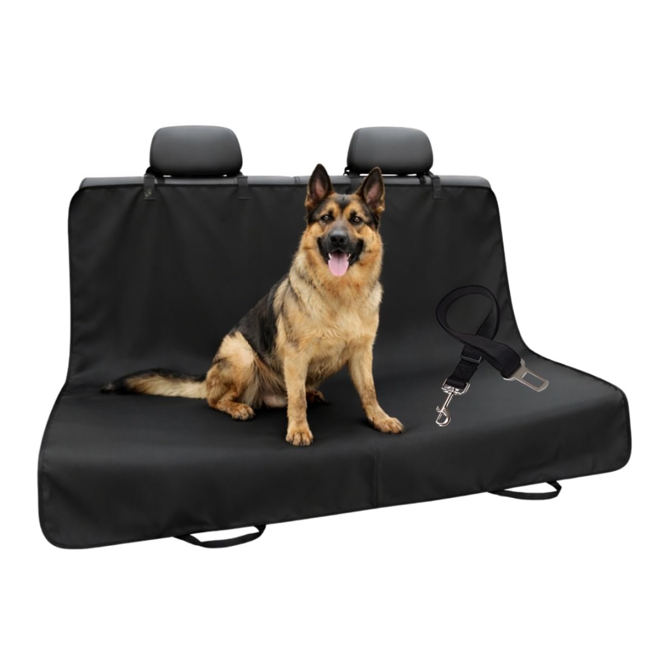 Funda Asiento Coche Perro 144x144 cm Impermeable – Protector Asiento Trasero Antideslizante con Cinturón, Cubre Asientos Coche Universal para Perros