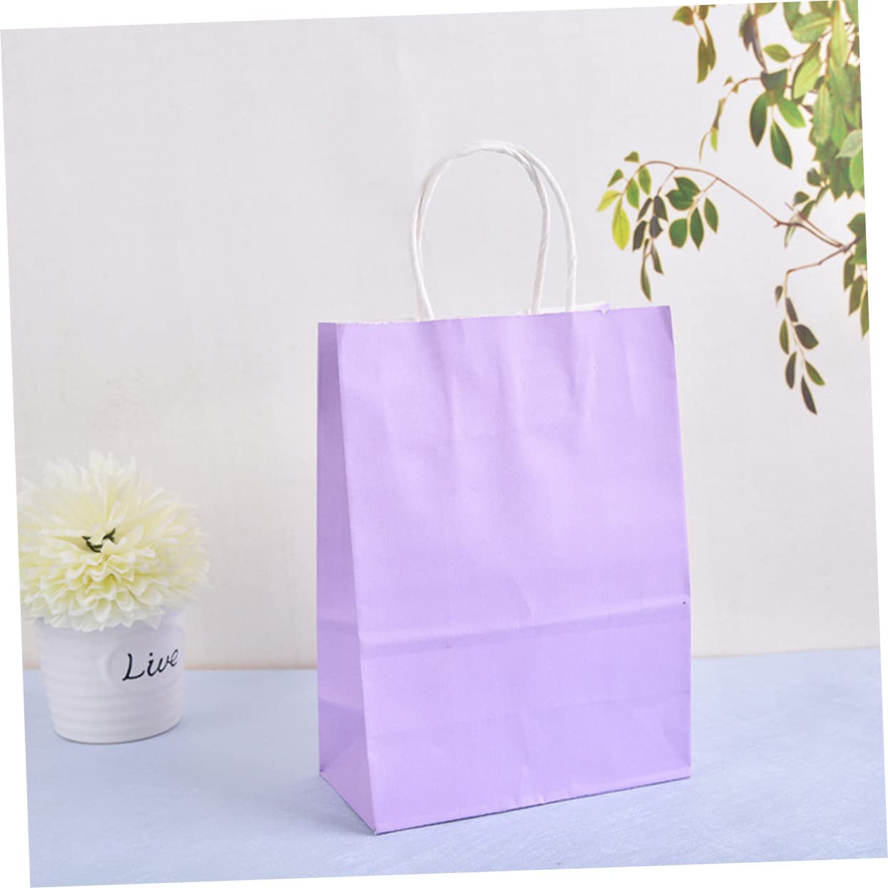 Toyvian 50 Sacchetti di Carta Kraft Sacchetti Regalo Sacchetti al Dettaglio Cibo Viola Tote Bag Sacchetto Regalo Kraft Sacchetto Regalo di Carta