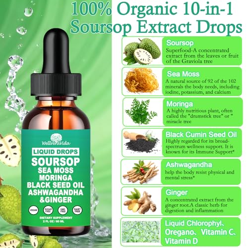 Image of Soursop Bitters Liquid, 10 in 1 Herbal Graviola Daily Gut Drops
