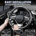 Amiss 3pcs Carbon Fiber Anti-Skid Steering Wheel Cover, Segmented & Butterfly Design, Universal 99% Car Wheel Cover Protector, Black