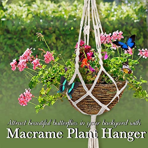 Floro Macrame Plant Hanger Indoor Hanging Planter, Anti-Cat Scratch & Chew, Stops Kittens, Rabbits, And Puppies From Eating Flowers, Braided Hemp Rope Home Decor, Potted Flower #TOP7