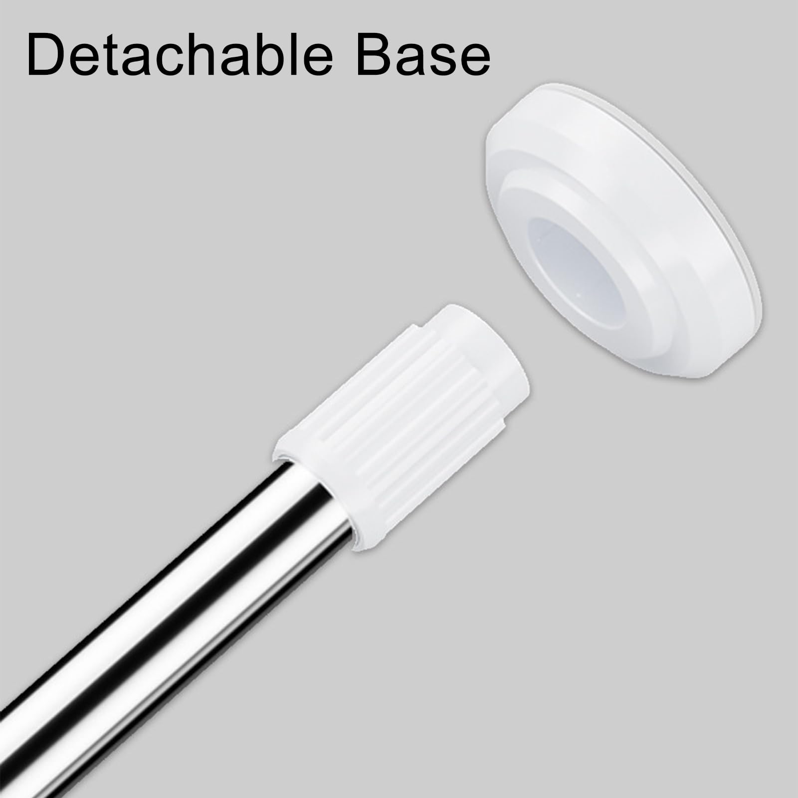 Barra Cortina Sin Taladrar de Taladrar con Base Desmontable, de 50 a 280 cm | Barra Armario Extensible Ajustable con Almohadillas Antideslizantes para Baño y Cortinas Estándar(110-200cm/43-79in)