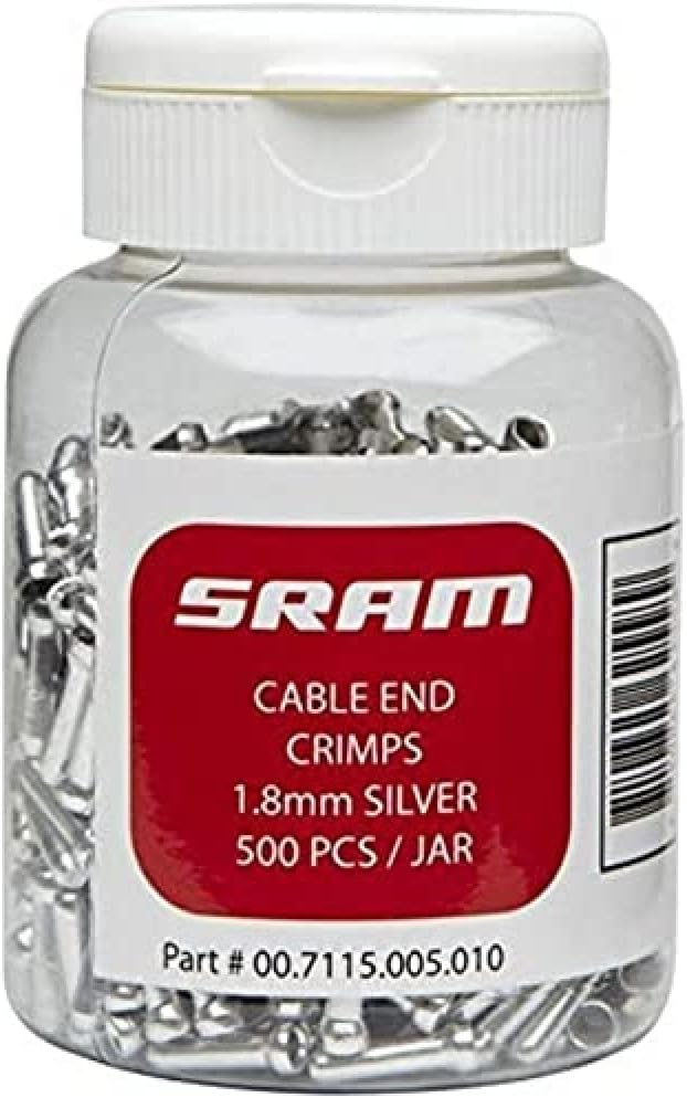SRAM Cable End Crimps 1.8mm, 500-Count Jar