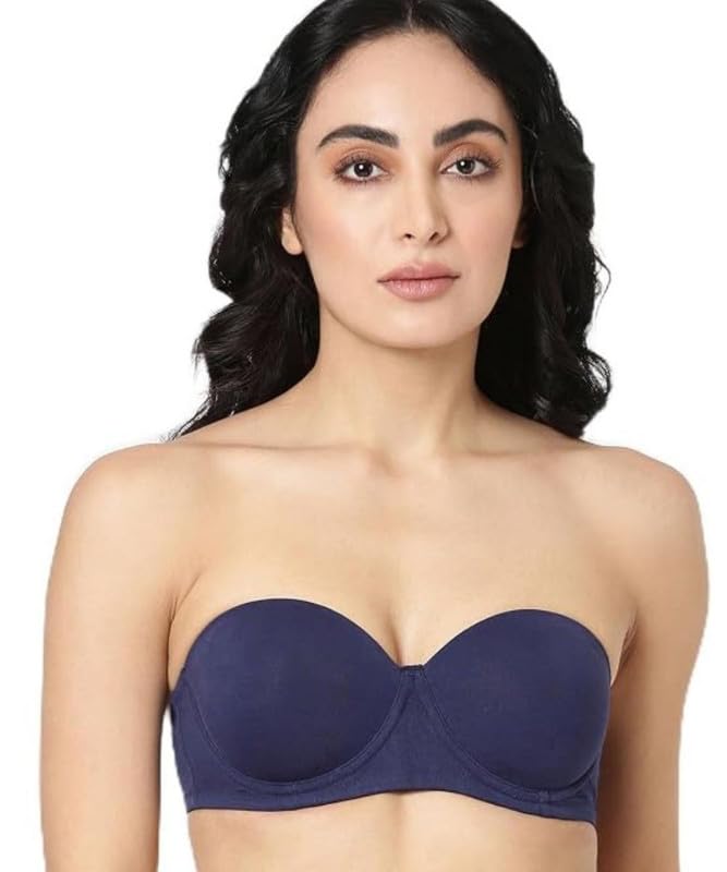 Image of Brachy Women's Polycotton Padded Underwire Strapless Bra Beige