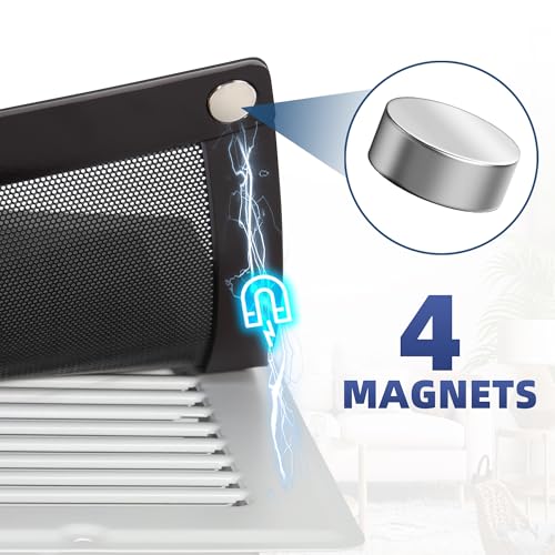 Magnetic Vent Mesh- 4 Pack, 5 x 11 inch Strong Magnetic Vent Screen for Home Floor, Ceiling and Wall Registers, Ventilate While Prevent Objects from Entering, Durable and Solid - Black by JSLIN - Image 3