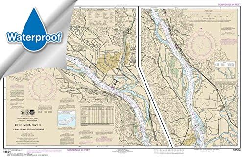 Paradise Cay Publications, Inc. NOAA Chart 18524: Columbia River Crims Island to Saint Helens 22.8 x 35.5 (Waterproof)