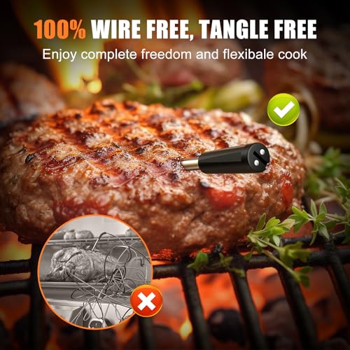 INSMART Bluetooth Fleischthermometer, Wireless Smart Meat Thermometer, Grillthermometer für BBQ, Backofen, Grill, Küche, Räucherofen, Rotisserie – Bild 3