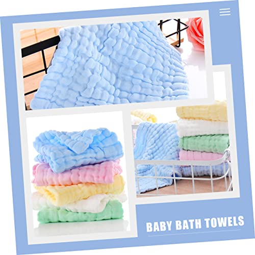5pcs Soft Cotton Burp Towels for Newborns Multi-Layer Absorbent Towels and Machine Washable for Showers and Everyday Use3