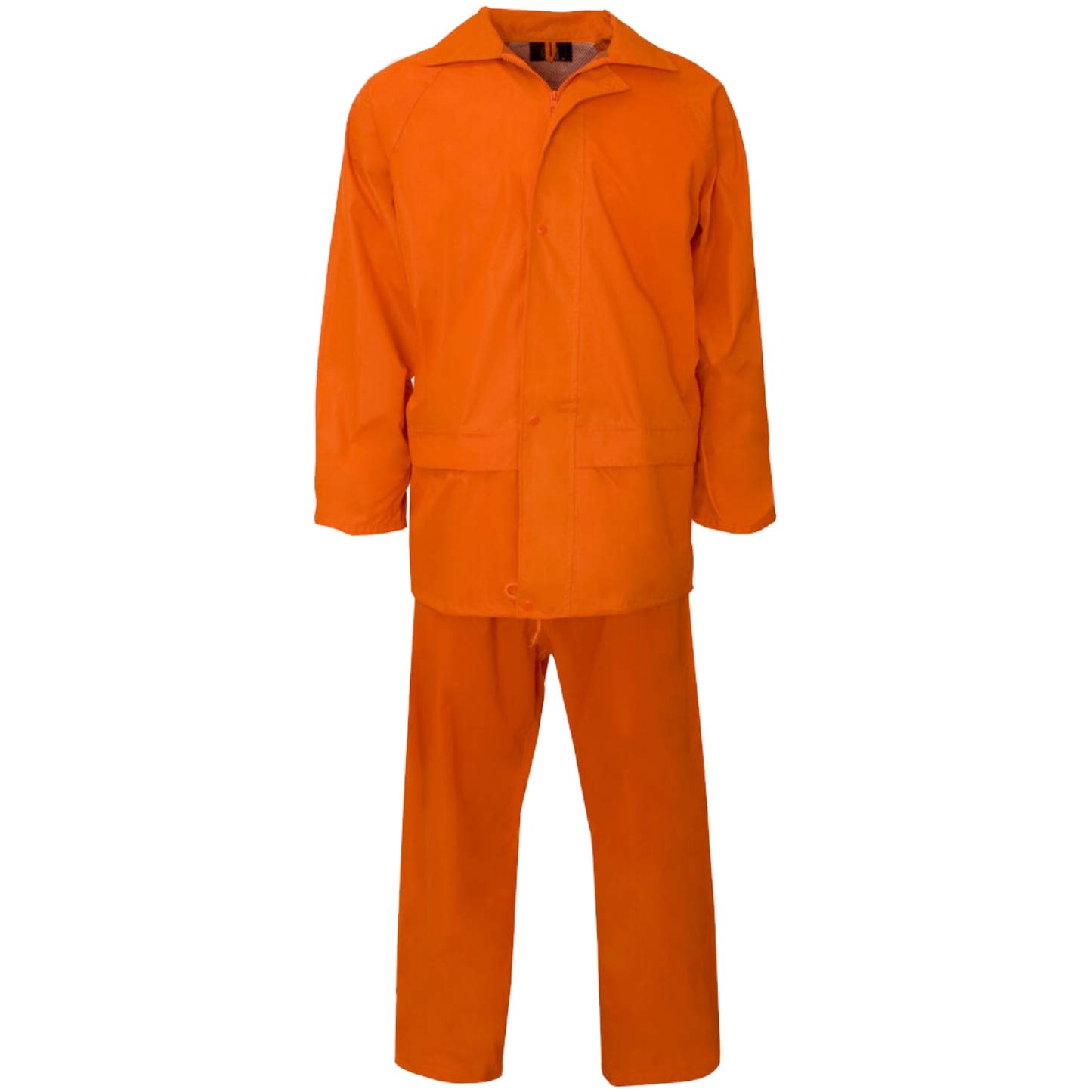 Wetplay Waterproof Motorcycle Motorbike Over Jacket Trousers 2-Piece Suit, Black or Navy Blue Adults Mens Ladies Unisex Womens (XXXL 53" Chest, Orange)