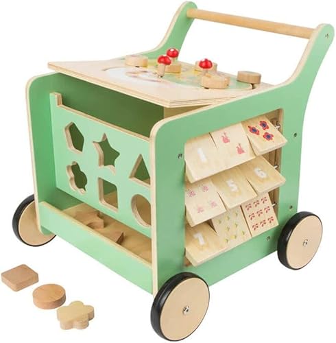 Miniatura 3 de Small Foot Wooden Toys - Andador de madera pastel prémium para bebés y centro de juegos ¡Muévete! Diseñado para niños pequeños de 12 meses en