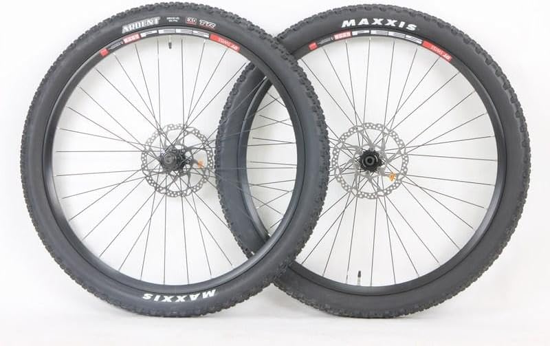 29 Inch DTS 533d / Shim Deore Hubs Thru Axle Wheel Set 142mm x 100mm Ardent 29 x 2.4 Tire and Tubes 180mm Rotors Package