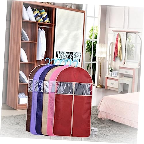 Happyyami High-End Dark Red Garment Cover Embossing Medium Size Clothes Storage Bag Protector for Suits and Jackets Easy to Hang for Closet Organization3