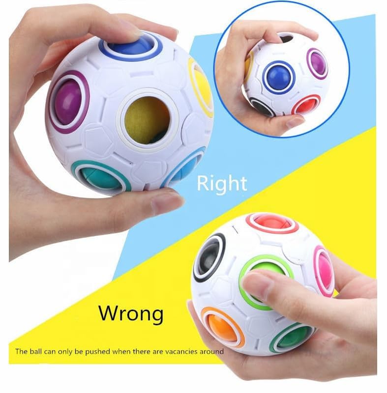 YODIFY Rainbow Ball Puzzle Fidget Toy | Color Matching Brain Teaser Game | Stress Relief Puzzle Ball for Kids & Adults | Travel Educational Logic Toy (Multicolor, Pack of 1) 2