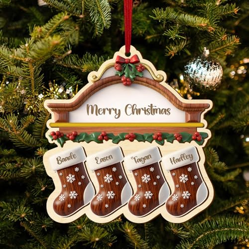 Personalisierte Weihnachtsbaum-Anhänger mit 2–8 Namen,...