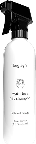 Begley's Champú natural para mascotas sin agua sin enjuague, limpieza sin baño, desodorizante y eliminación de olores para un pelaje brillante y disponible en Yaxa Peru