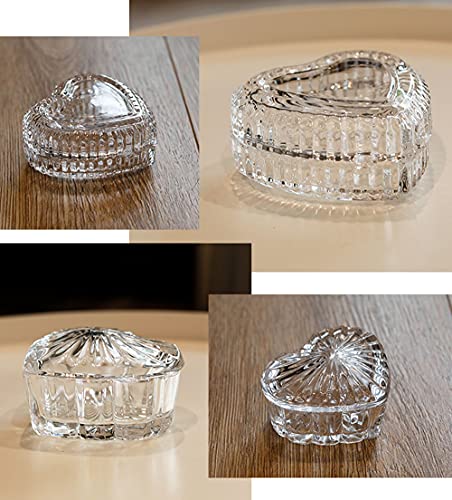 Rocktrend Heart-Shaped Glass Storage Box Embossed Jewelry Box With Lid #TOP5