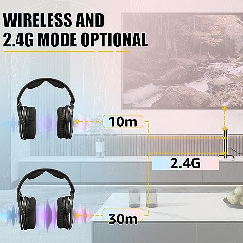 Image of Retekess TA007 Wireless Headphones for TV Watching,TV Headphones Wireless for Television,No Audio Delay,100ft Range,High Volume Headset Ideal for Seniors (Pack of 1)