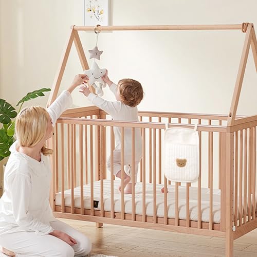 Crib Organizer - Multi Pocket Cradle Accessory Holder, Lightweight Hanging Bassinet Storage, babys Bassinet Organizers With 2 Pockets Nursery Storage | Crib Side Organizer For Lotions Nursing Items