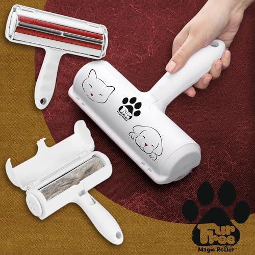 Image of Pet Hair Remover Reusable Tool - Dog and Cat Fur Removal Roller for Bedding, Couch, Clothing, Carpet and More - Multisurface Hair and Fur Removal Tool (Red Velvet)