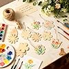Thyle 120 Pcs Spring Wooden Crafts to Paint Flower Wooden Ornaments Bulk DIY Unfinished Sunflower Daisy Tulip Cutouts Crafts for Adults Spring Hanging Ornaments for Home Decoration Party Gifts #2