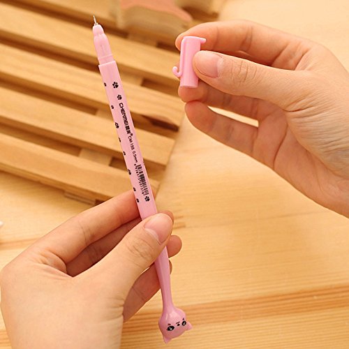 Bolígrafos con tinta negra Gel juego 8 pcs con diseño gato miniatura 5