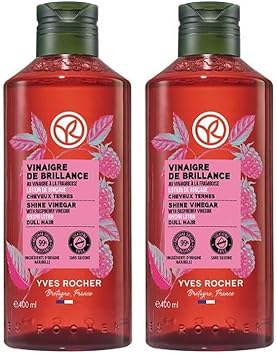 Yves Rocher Raspberry Shine Hair Vinegar, Large Capacity, 13.5 fl oz 400 ml x 2 Set