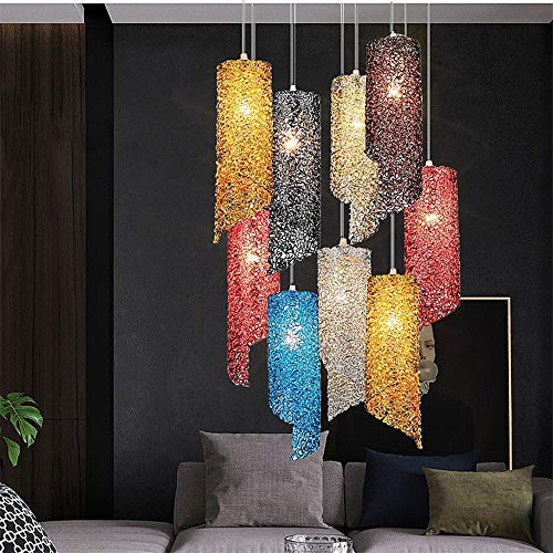 Lustre d'art en aluminium suspendu au design industriel géométrique E2 - 6