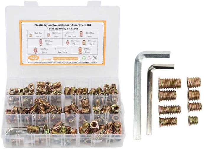 122 PCS Threaded Insert Carbon Steel Galvanized Female Male Thread Furniture for Closet| | -