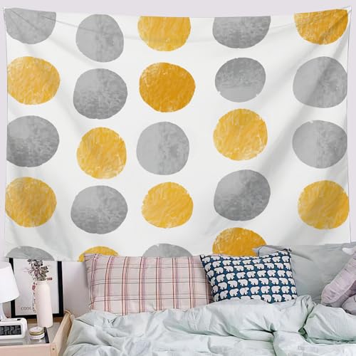 Tapices decorativos para dormitorio y sala de estar en tejido amarillo de 230x150cm 3