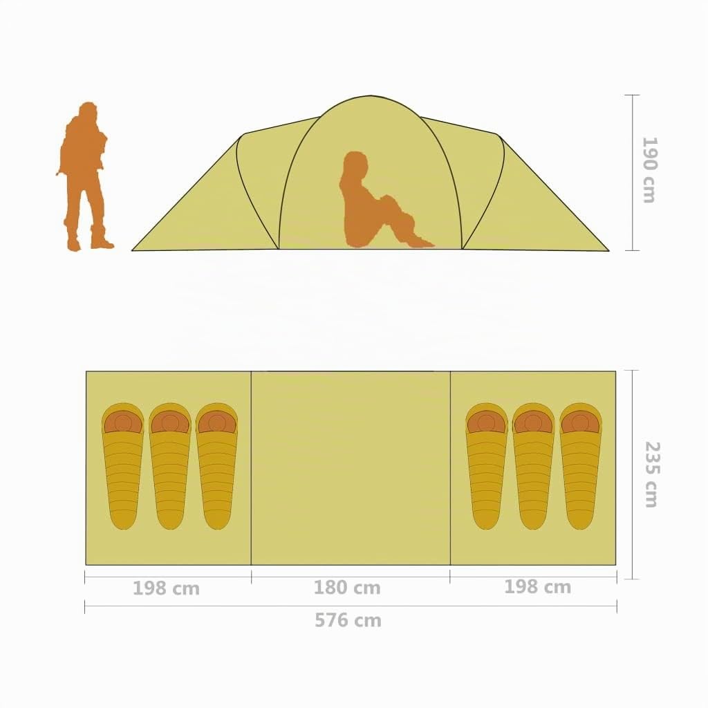 vidaXL Tente de Camping pour 6 Personnes Bleu et Jaune