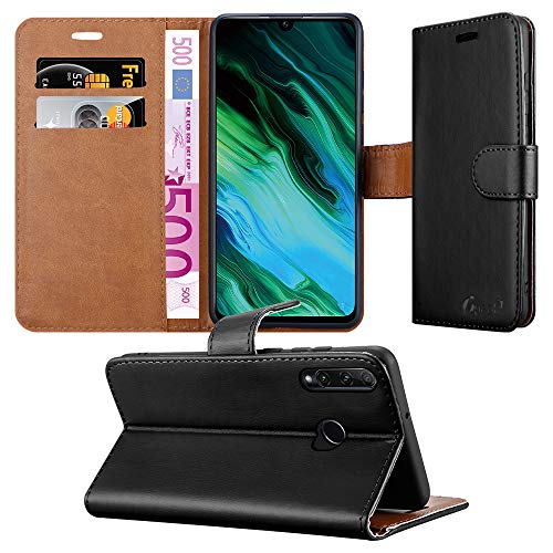 iPEAK para Huawei Honor 20e teléfono caso cuero libro Flip stand cartera cubierta para Huawei Honor 20E móvil (negro)