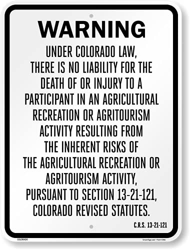 SmartSign 24 x 18 inch “Warning - No Liability for The Death of Or...