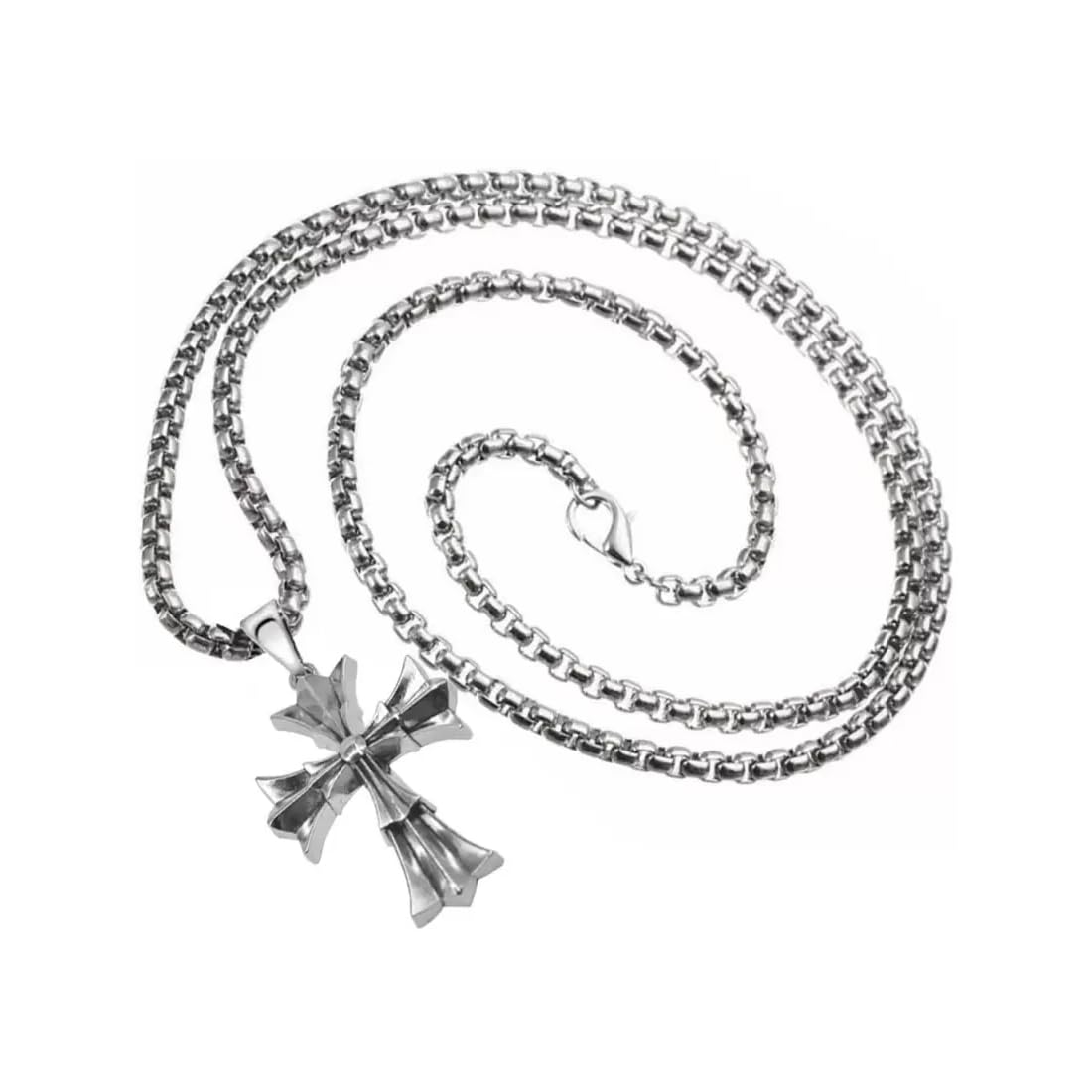 M Men Style Vintage Style Jesus Crucifixion Christain Christ Cross Silver Stainless Steel Pendant Necklace Chain For Mens (B0CDPSYYBD) Amazon Price History, Amazon Price Tracker