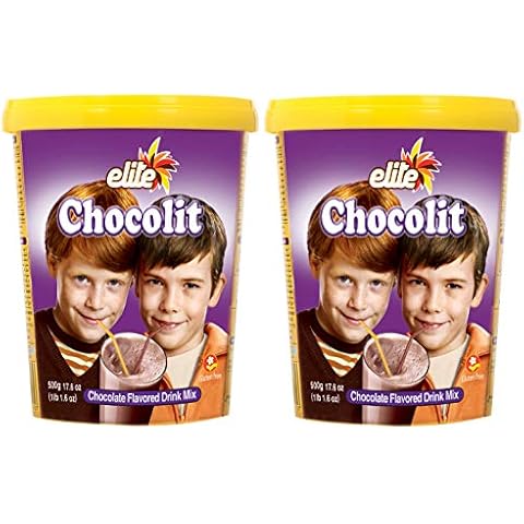 Elite Chocolit, Dairy Free Hot Chocolate Mix 17.6-oz (2 pack) Chocolate Flavored Hot Cocoa Mix - Resealable Container - Gluten Free, Kosher, Made in Israel Cover