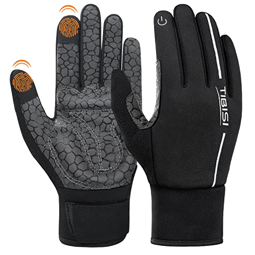 【100% rutschfeste & Stoßdämpfende 】 Fahrradhandschuhe Herren Damen Radsporthandschuhe Winddicht Winterhandschuhe Touchscreen MTB Handschuhe Palme Gel gepolstert Kompletter Schutz Thermische für Lauf Cover