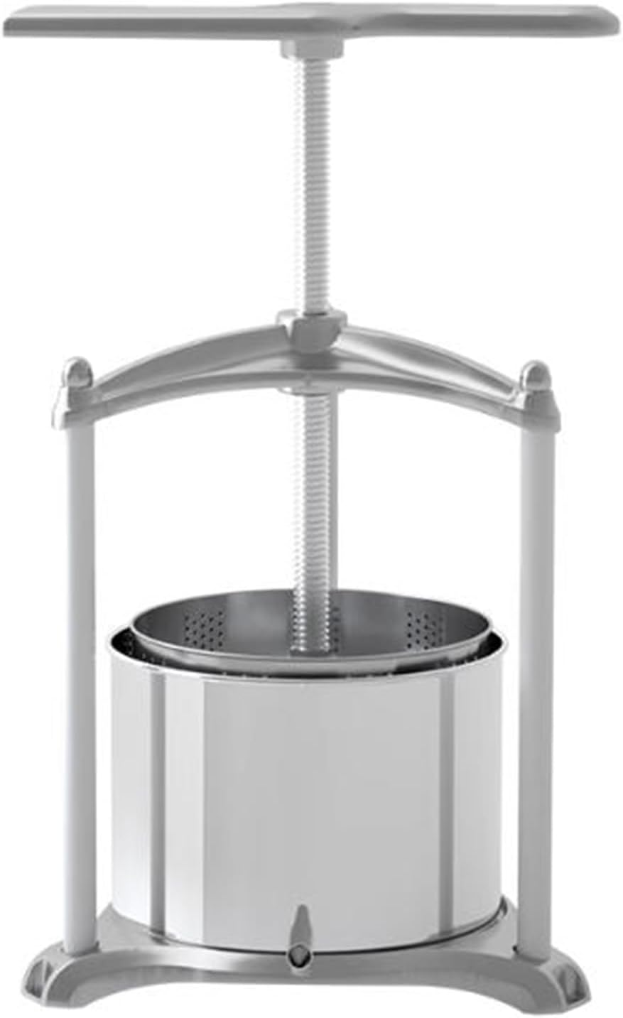 Fruit Wine Press, 3L Household Manual Press,Dual Stainless Steel Barrels Grinde, Apple/Carrot/Orange/Berry/Vegetable Juice Extractor, Suitable for Families and Food Factories