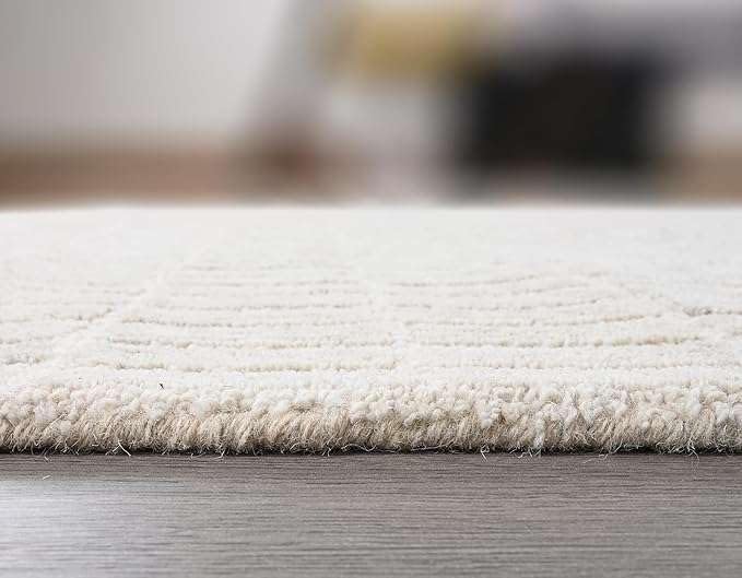 Premium Hand Tufted Area Rug, 100% New Zealand Wool Carpet, Non Slip Cotton Backing, Modern Traditional Rug for Living Room Bedroom Dining Room, Easy Care Soft Luxury Floor Rug, Gray, 6 x 9 ft
