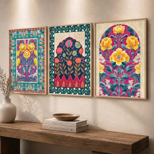 Image of kotart Art Painting With Frame | Paintings Home Decoration For Living Room Bed Room Hotel Wall Decor Digital Reprint Indian Traditional Madhubani Wall Set of 3 (10X13 inch)
