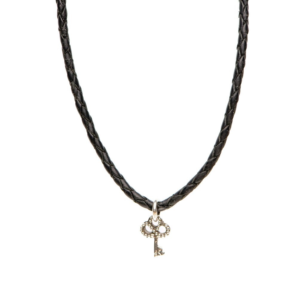 Novobeads Authentic Leather 40240 Necklace Leather Braided - Black, M (24-26inch/61-66cm)