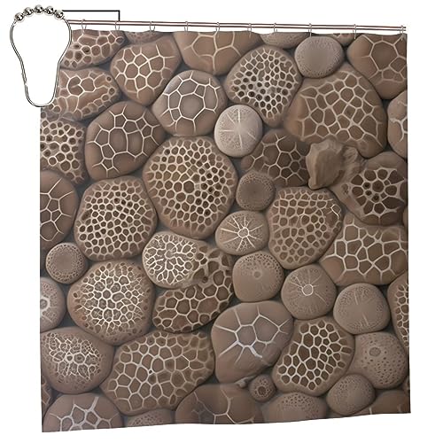 Rideau de douche imperméable fini les moisissures et sols mouillés motif pierre - 8