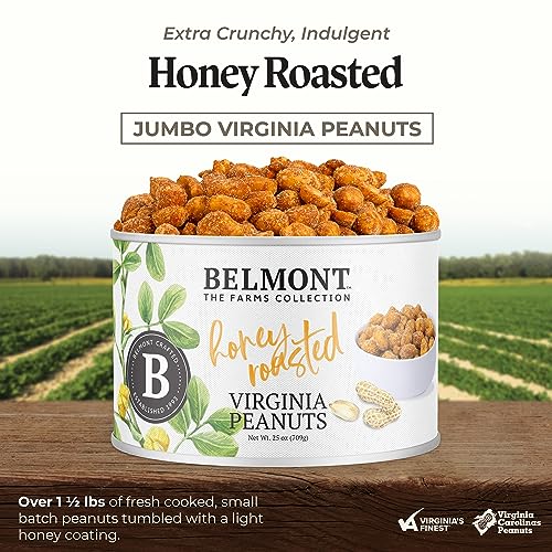 image for Belmont Peanuts Gourmet Honey Roasted Virginia Peanuts, 25 oz (1 Pack)