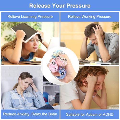 6 Stück Octopus Stressball Taba Squishy Ball Anti Stress Bälle Squeeze Toy Antistressball Quetschball Antistress Spielzeug Antistressbälle Stressabbau Quetsch Spielzeug für ADHS Kinder Erwachsene