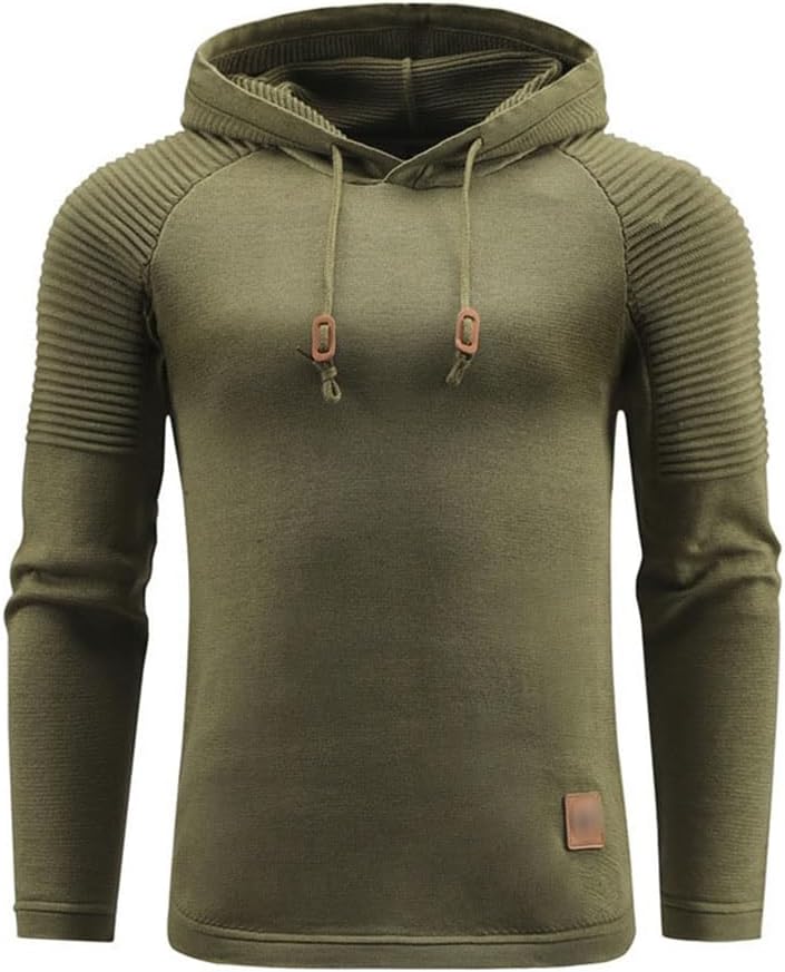 Gerrit 秋冬カジュアルフード付きプルオーバースリムニット長袖メンズセーター (Color : A, Size : XL cod