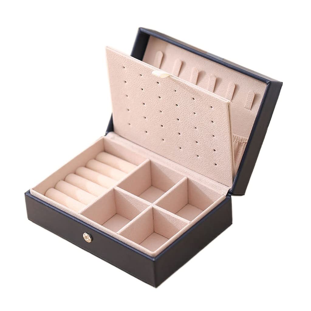 Portable Jewelry Box Earrings Earrings Ring Jewelry Box Korean Version European Jewelry Storage Box (D 16.5 * 11.5 * 5.8cm) (D 16.5 * 11.5 * 5.8cm)