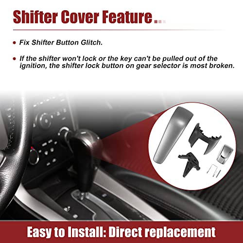 X Autohaux Transmission Shifter Knob Kit For Chevrolet Aveo 2012-2016 For Chevy Trax 2013-2016 42539736 Automatic Gear Shift Knob Lever Cover Kit #TOP6