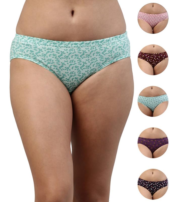 Image of VIP Feelings Amelie 102 100% Cotton High Coverage Stretchable Hipster Panty Combo Set for Womens with Inner Elastic Waistband