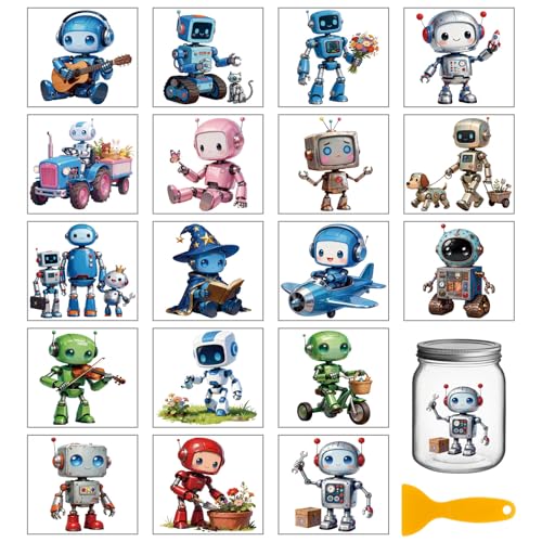 Pegatinas de transferencia de robots para decorar superficies complejas de metal 2