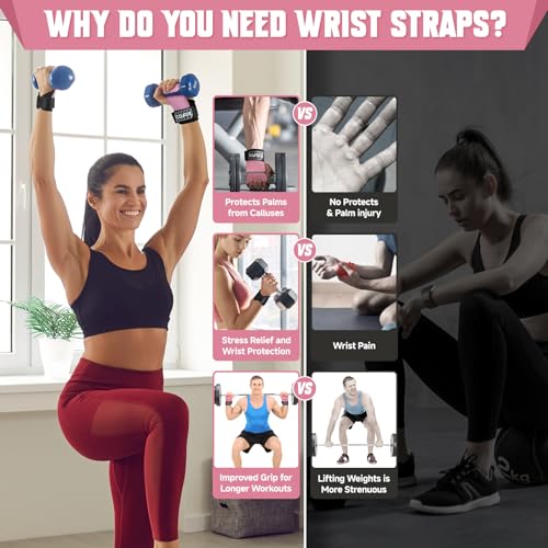 Cofit WS021PINALA Wrist Straps For Weightlifting, Workout Wrist Wraps thumb #1