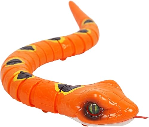Deslizamiento serpiente simulación de juguete de plástico con pilas Robot Reptil Broma Juguete (naranja)