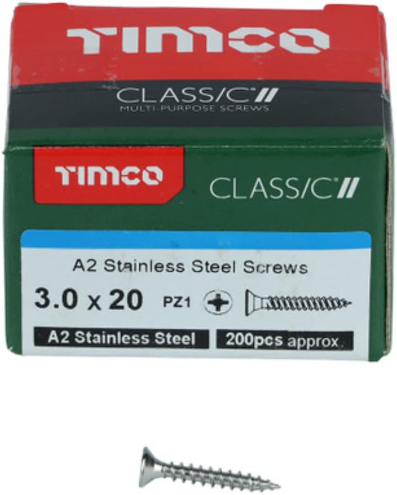 TIMco 50030CLASS PZ2 CSK Classic Screw 5.0 x 30 - A2 Stainless Steel (Box of 200)